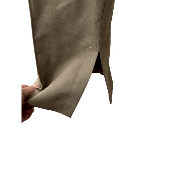 Topshop Crop Pants Slit Ankle Tailored Front Seam Detail Tan/Beige Women's 4 NWT - Picture 4 of 10